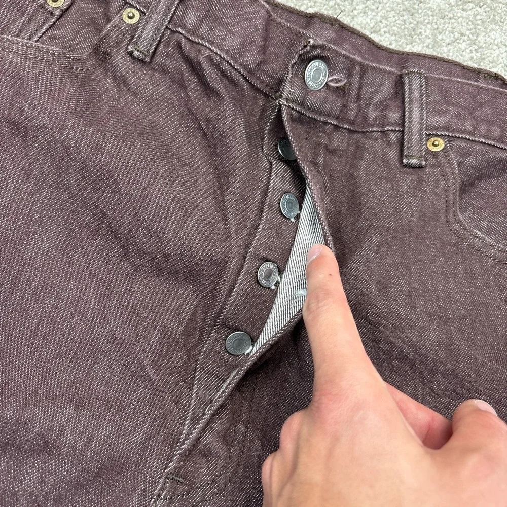 Levis 501 XX Button Fly Brown Straight Leg Jeans 40x34 (Fits 38x32)